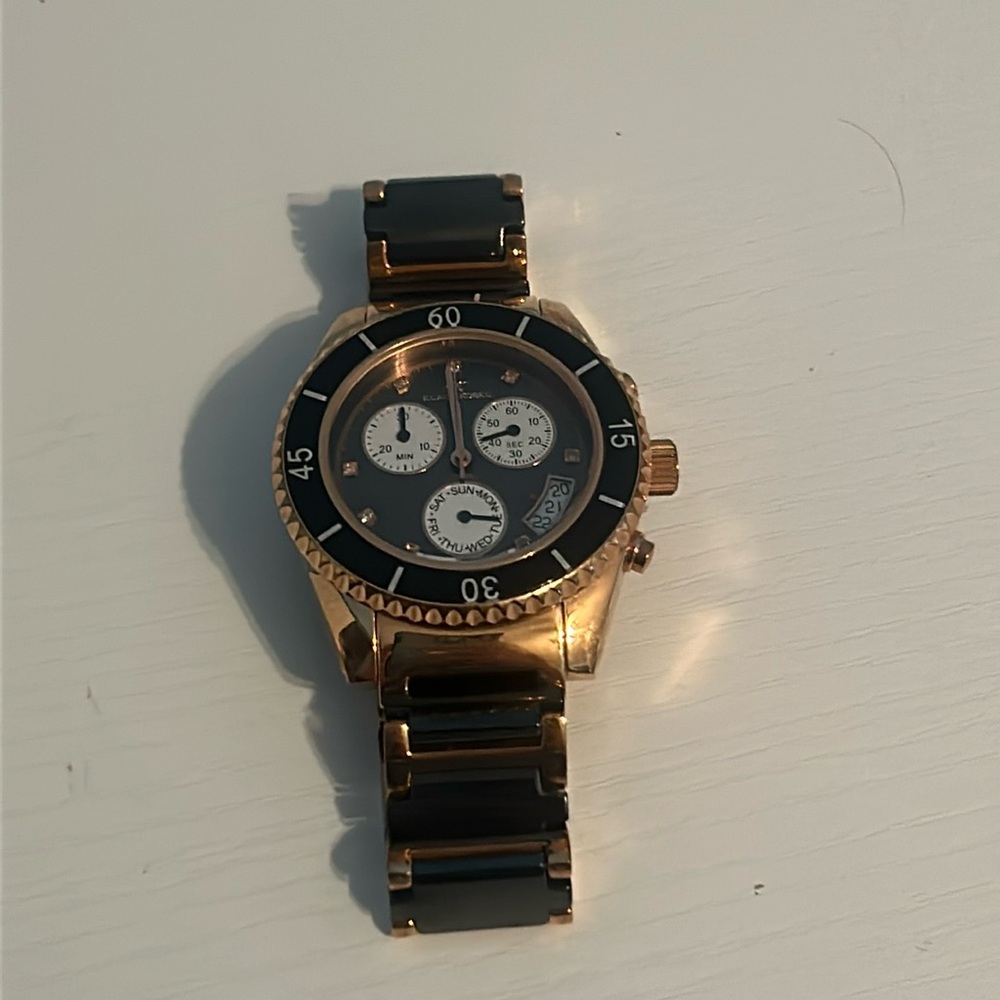 Klaus Kobe Women’s Destiny Swiss Black Rose-Gold Diamond Watch
